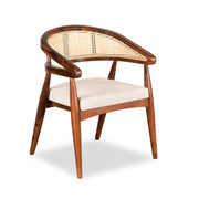 Chic Rattan and Wood Accent Chair